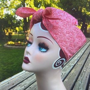 Rockabilly Retro Self Hair Tie, Pin-up Style Hair Wrap